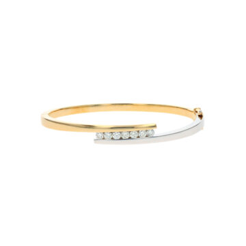 14K Two-Tone Diamond Bypass Bracelet