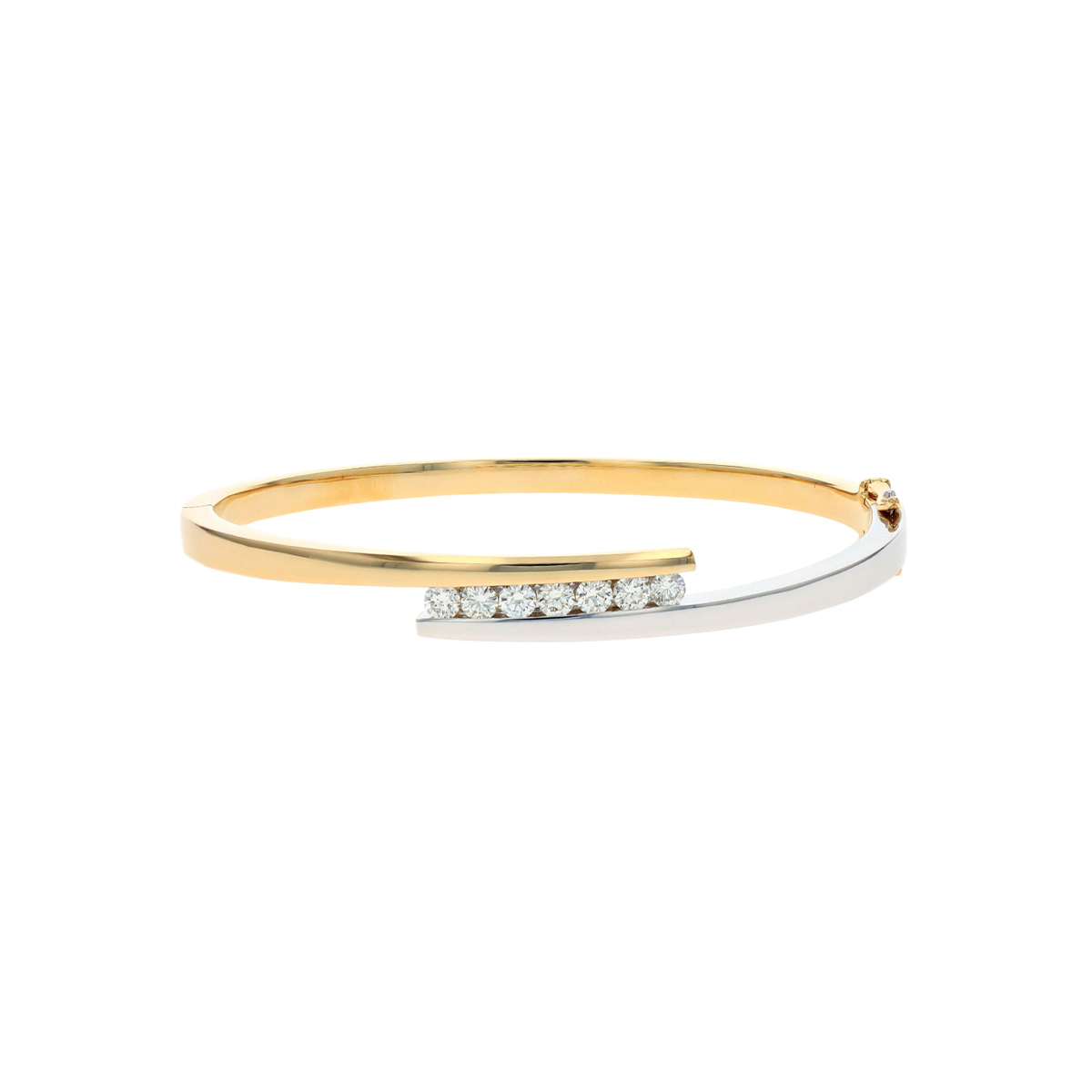 14K Two-Tone Diamond Bypass Bracelet - Josephs Jewelers