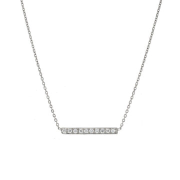 Platinum Diamond Bar Necklace