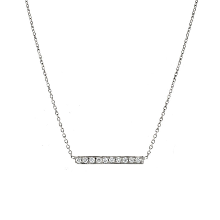 Platinum Diamond Bar Necklace
