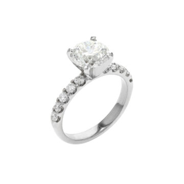 14K White Gold 2.04 Carat Diamond Engagement Ring
