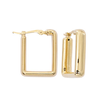 14K Yellow Gold Small Square Hoop Earrings