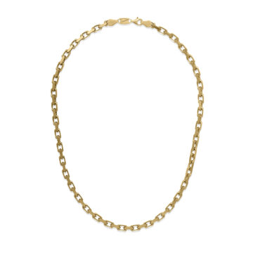 Yellow Gold Plated Sterling Silver Small Oval Link Chain