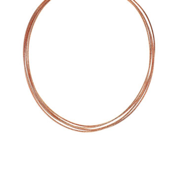 Rose Plated Sterling Silver 5-Strand Necklace