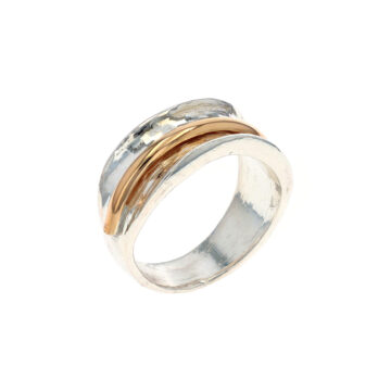 Two-Tone Brushed Concave Ring