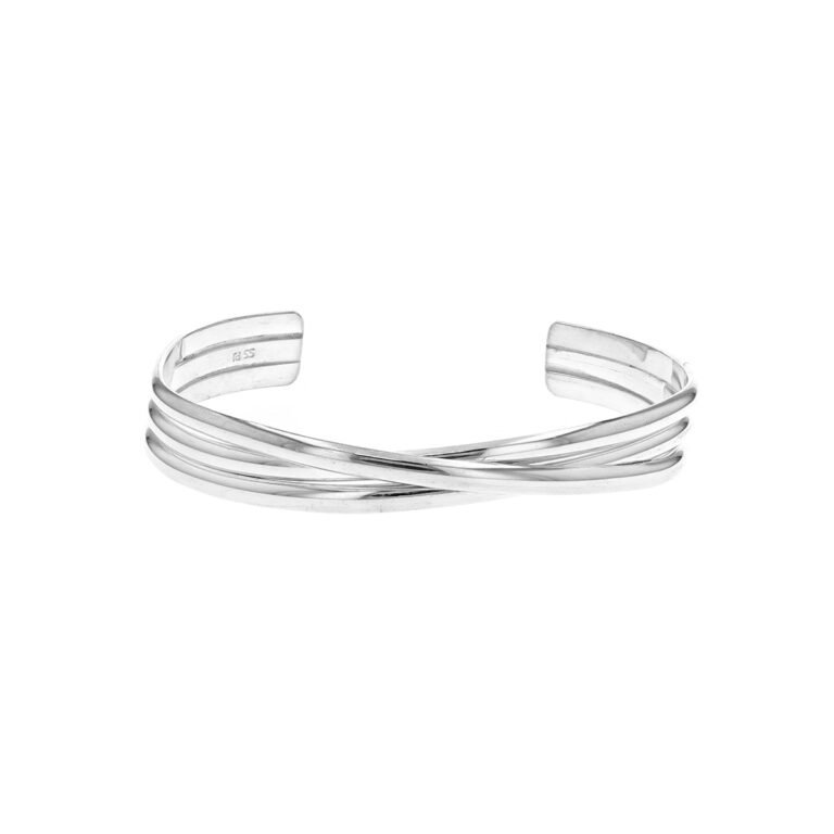 Sterling Silver 3-Band Twist Bracelet