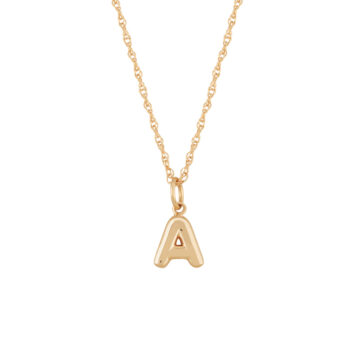 14K Yellow Gold Letter "A" Pendant with Chain