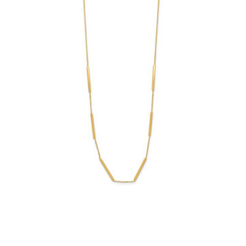 14K Yellow Gold Bar Station Necklace