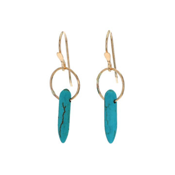 Gold Filled Sterling Silver Turquoise Dangle Earrings