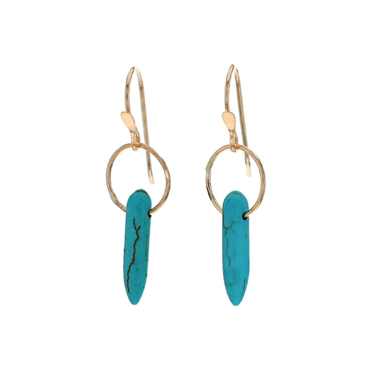 Gold Filled Sterling Silver Turquoise Dangle Earrings