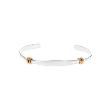 Sterling Silver Two-Tone Narrow Coil Cuff Bracelet