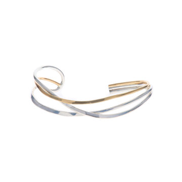 Sterling Silver Two-Tone 3-Wire Twist Cuff Bracelet