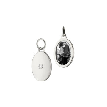 Sterling Silver Oval White Sapphire 1/2 Locket