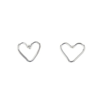 Sterling Silver Small Open Heart Earrings