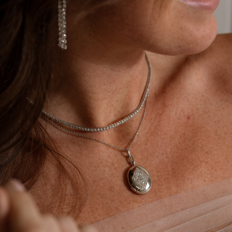 Sterling Silver Charlotte Oval Locket with Chain