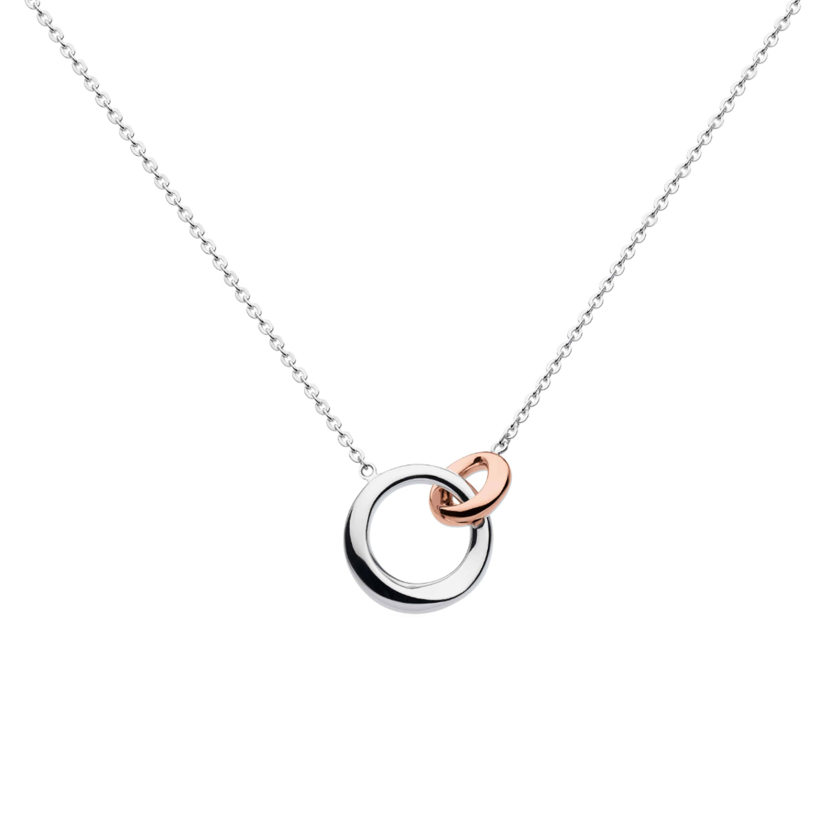 Sterling Silver and Rose Plated Cirque Link Necklace