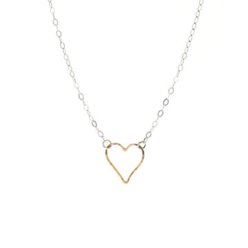 Sterling Silver Two-Tone Heart Necklace