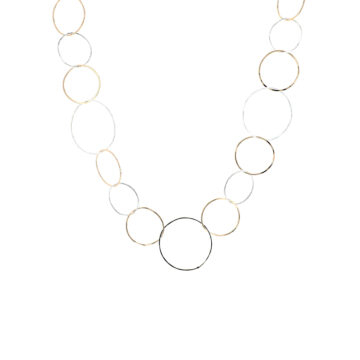 Sterling Silver Two-Tone Circle Link Necklace