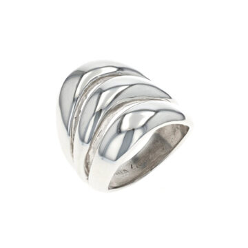 Sterling Silver 3-Row Fashion Ring