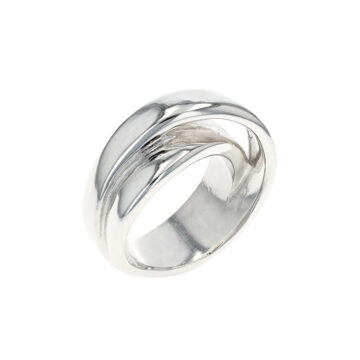 Sterling Silver Wide Crossover Ring