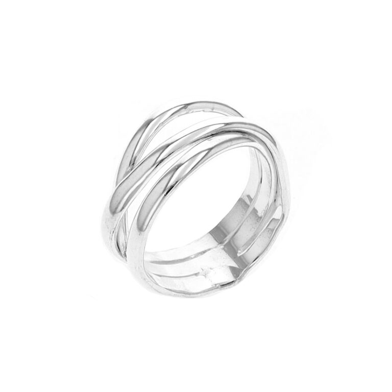 Sterling Silver Three Row Ring