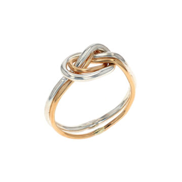 Sterling Silver Two-Tone 2-Strand Knot Ring