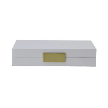 White Lacquer Box With Gold Clasp