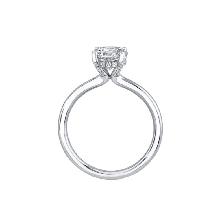 14K White Gold 0.13 Carat Diamond Engagement Ring Semi-Mounting