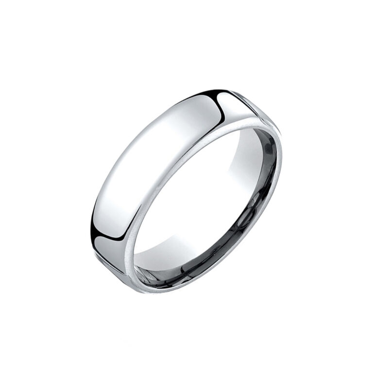 14K White Gold Comfort-Fit Wedding Band