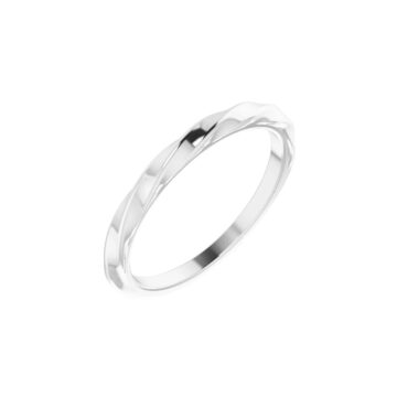 14K White Gold Twist Stackable Ring