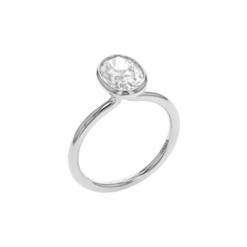 Sterling Silver Cubic Zirconia Solitaire Engagement Ring Mounting