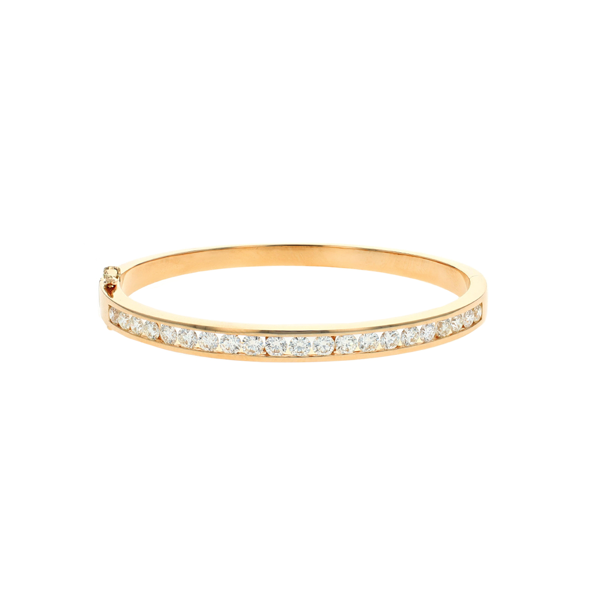 14K Yellow Gold 3.14 Carat Diamond Bangle Bracelet