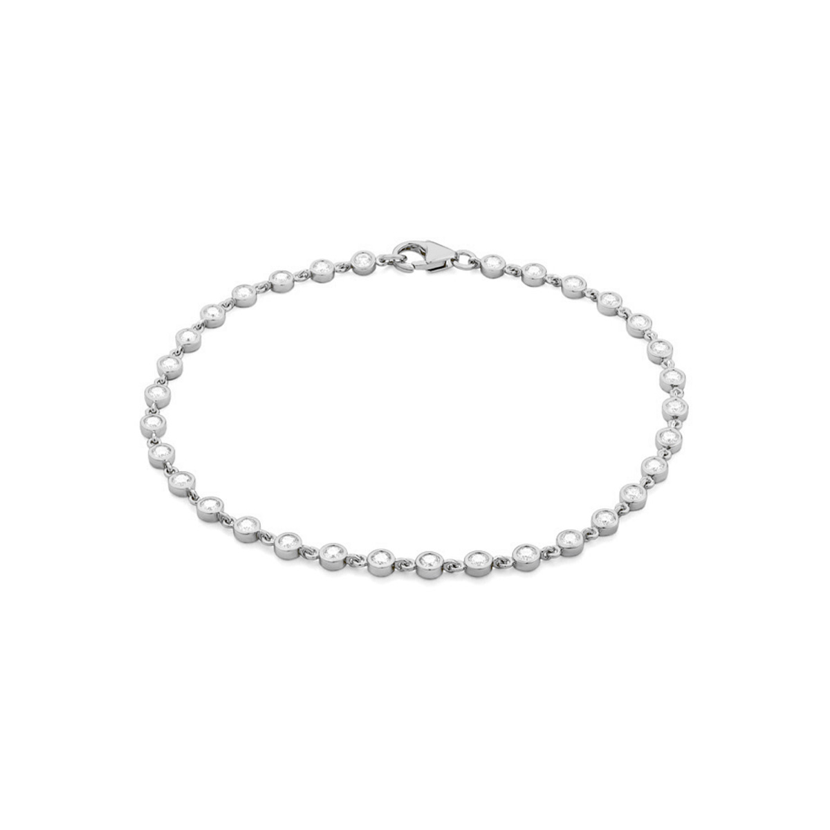 14K White Gold Diamond Bezel Bracelet - Josephs Jewelers