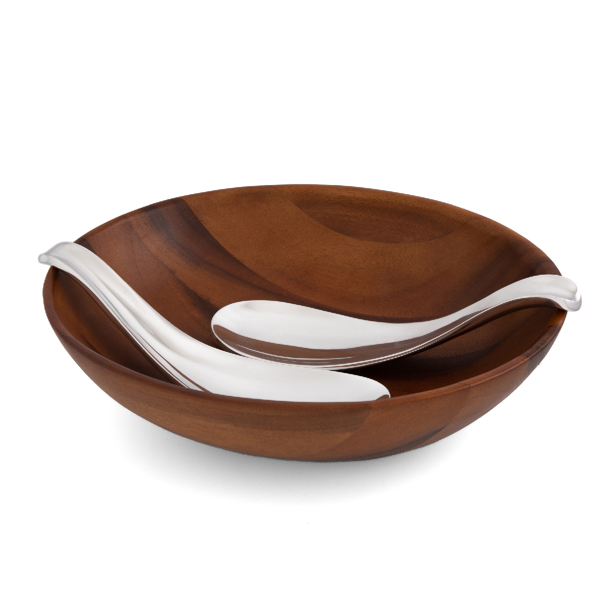 Nambe - Yin Yang Salad Bowl with Servers - Josephs Jewelers