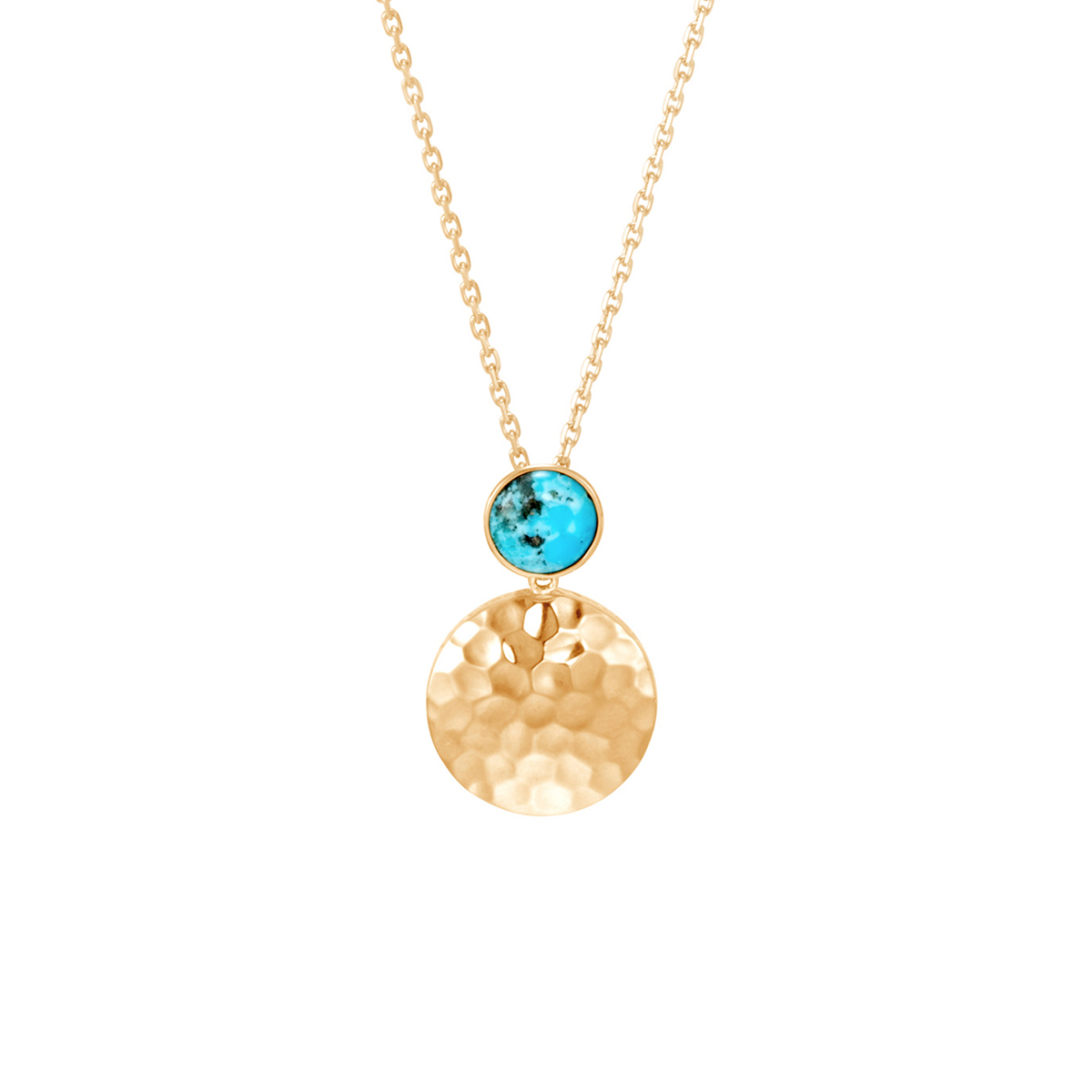 John Hardy 18K Yellow Gold Turquoise Pendant with Chain