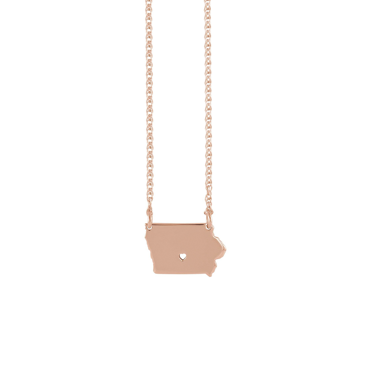 Rose Gold Plated Sterling Silver Iowa Necklace