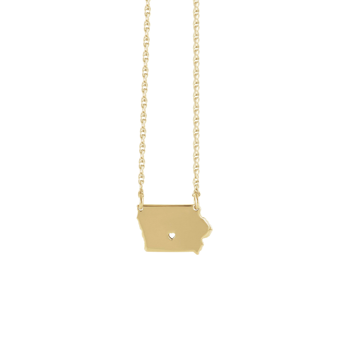Yellow Gold Plated Sterling Silver Iowa Necklace