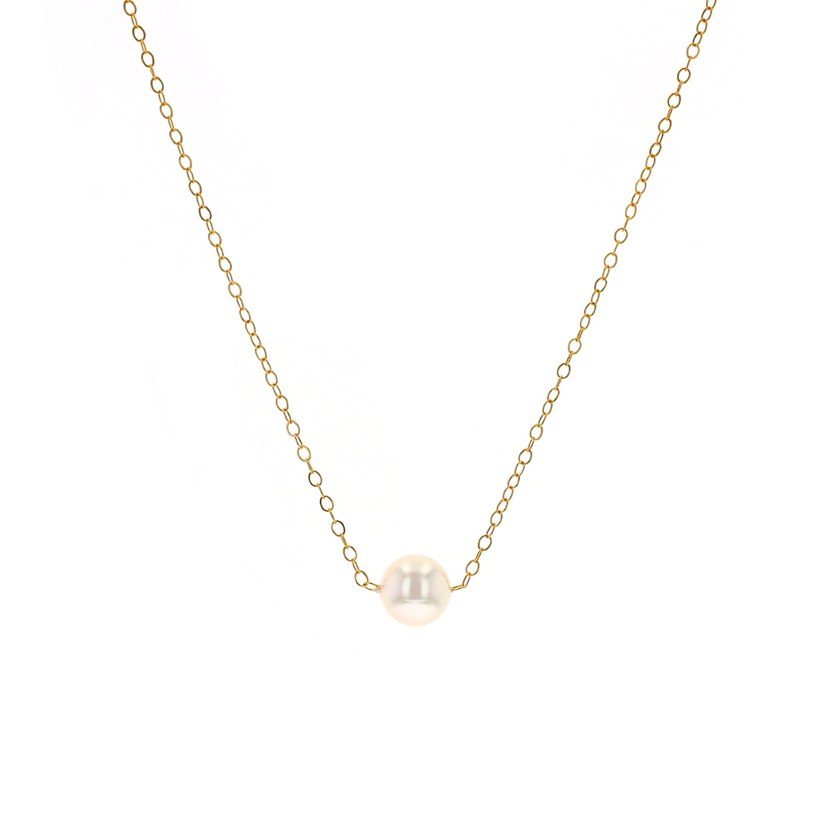 14K Yellow Gold Cultured Pearl Starter Necklace
