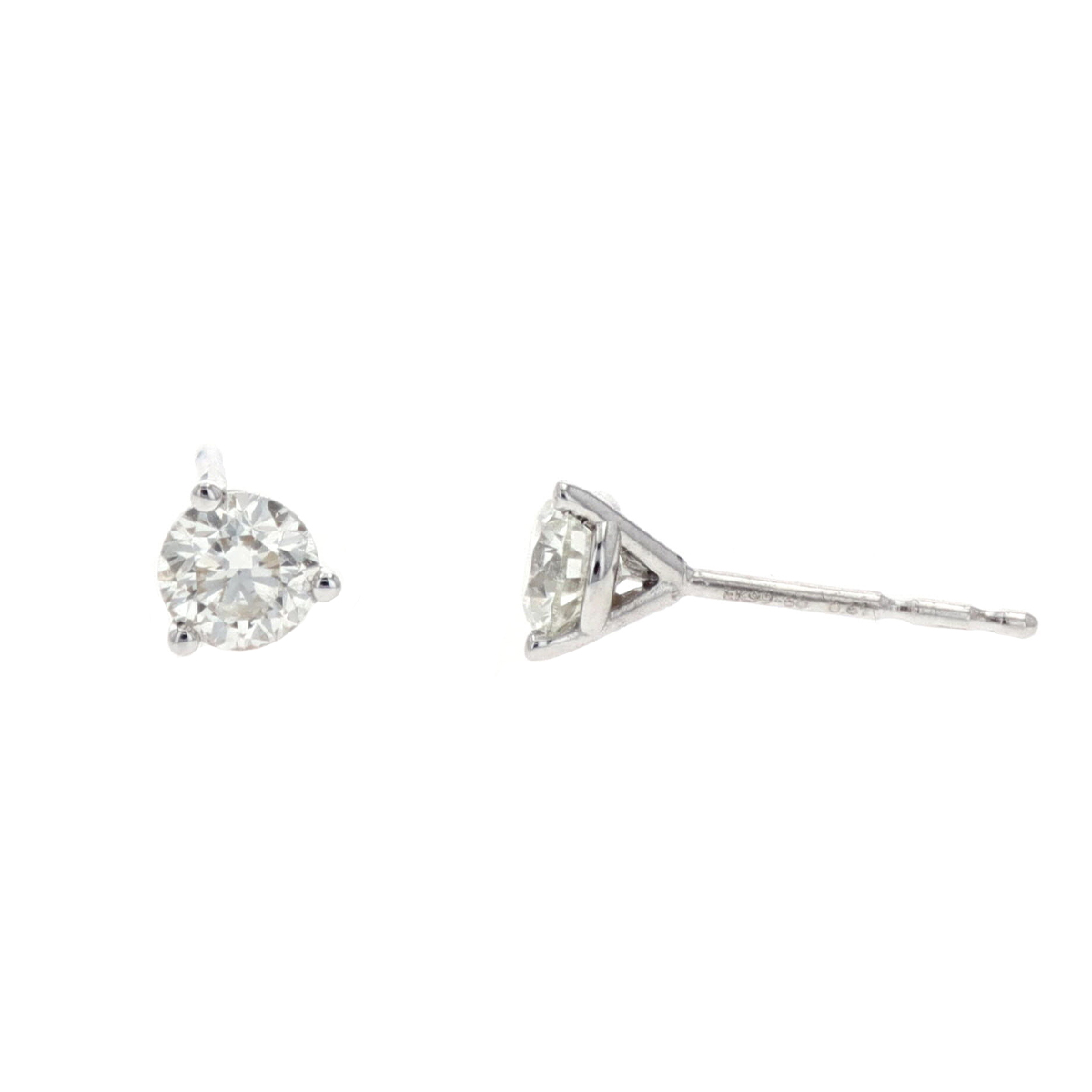 14K White Gold 0.61 Carat Diamond Stud Earrings