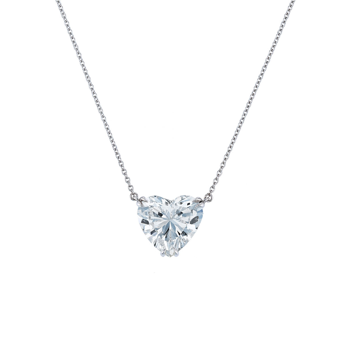 Platinum 6.18 Carat Heart Diamond Necklace