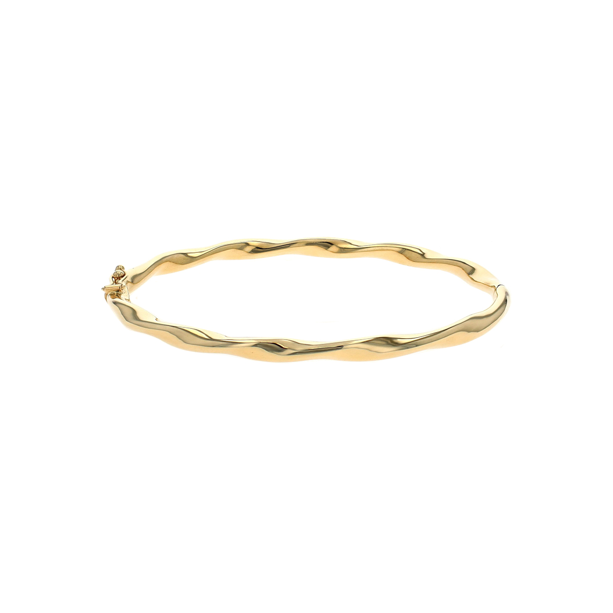 14K Yellow Gold 8-Inch Twisted Bangle Bracelet