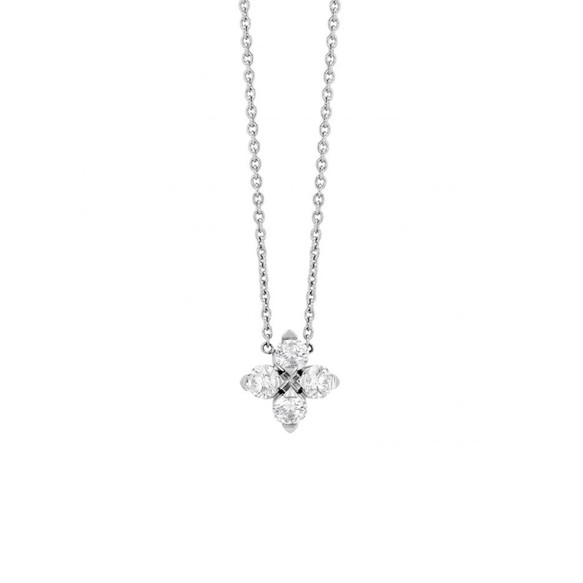 18K White Gold Love in Verona Diamond Necklace