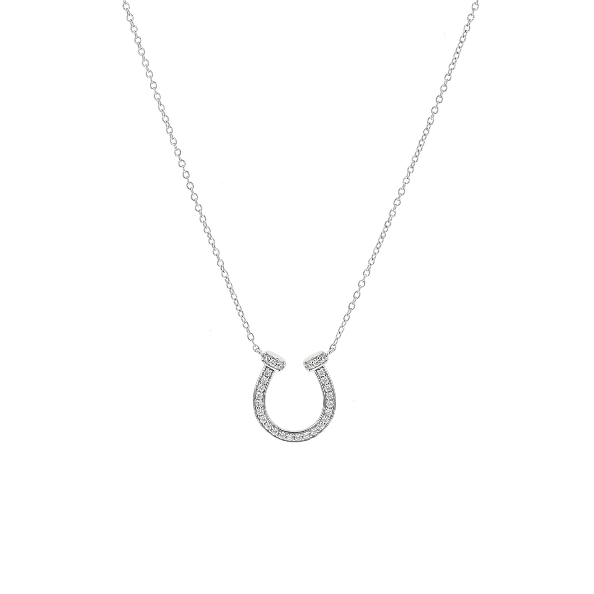 Sterling Silver Cubic Zirconia Horseshoe Necklace