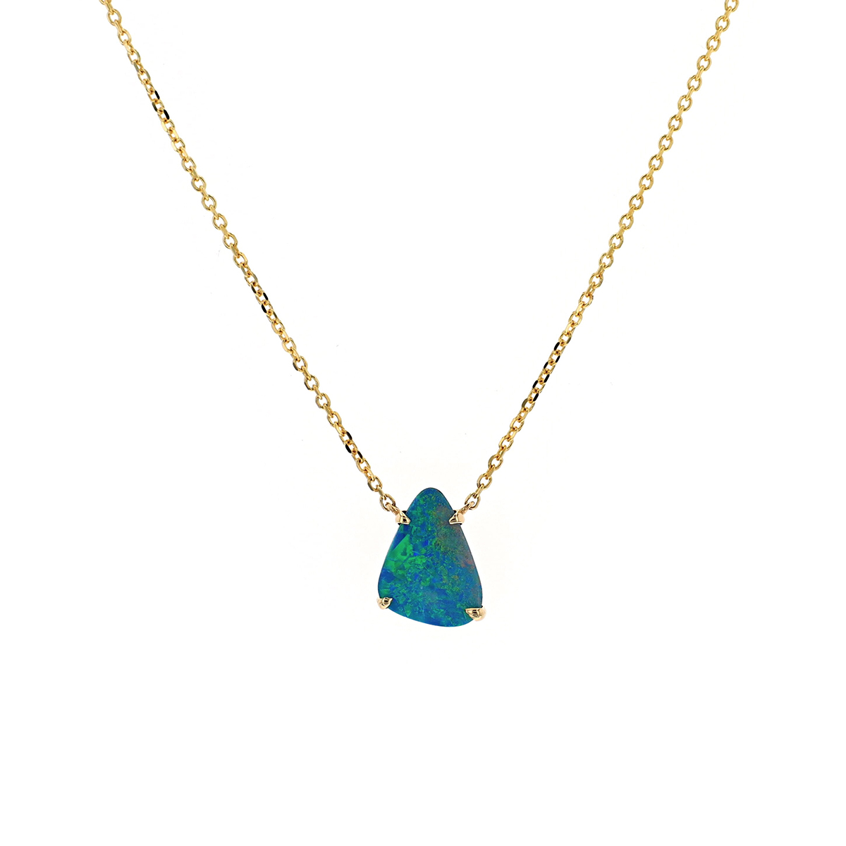 14K Yellow Gold Opal Doublet Necklace