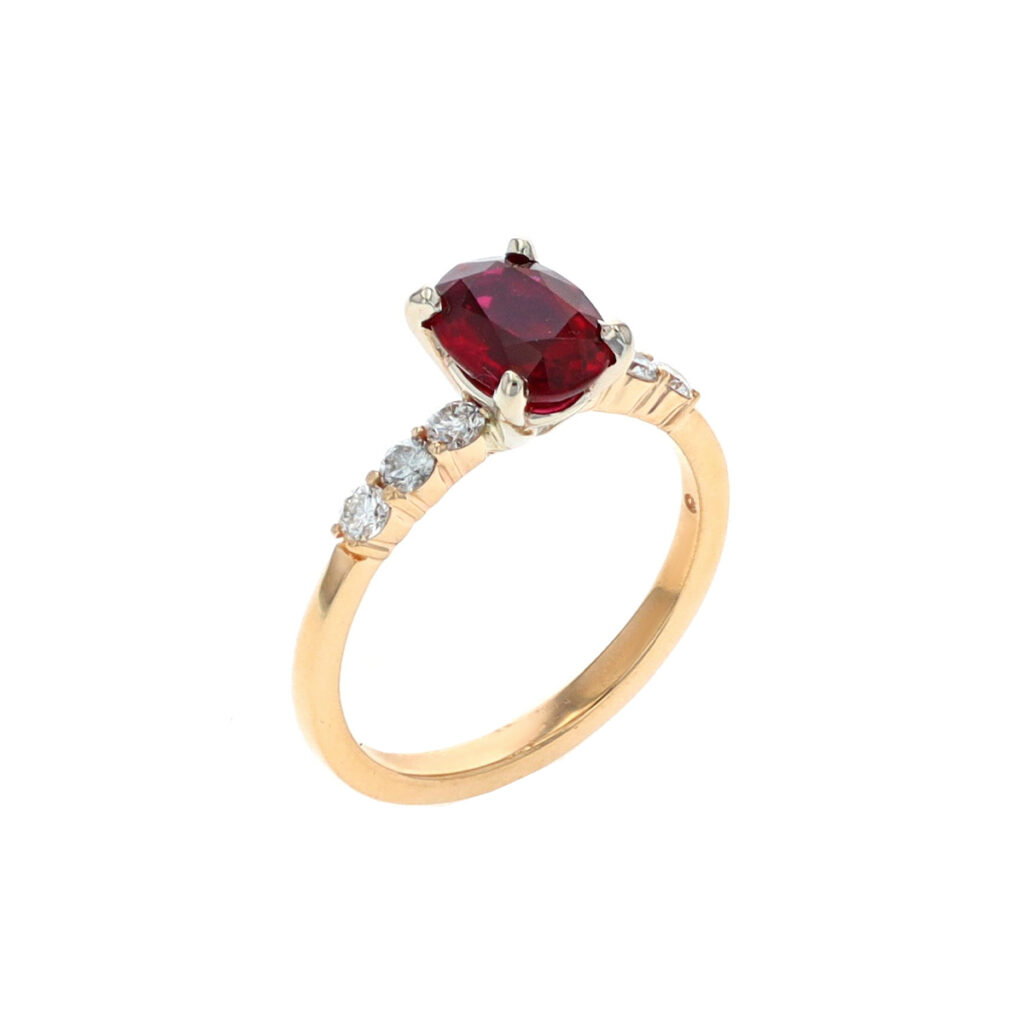 14k Yellow Gold Oval Ruby And Diamond Ring Josephs Jewelers 4025