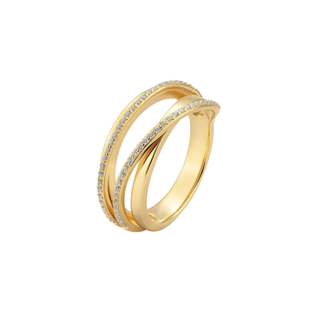 14K Yellow Gold Crossover Diamond Ring - Josephs Jewelers