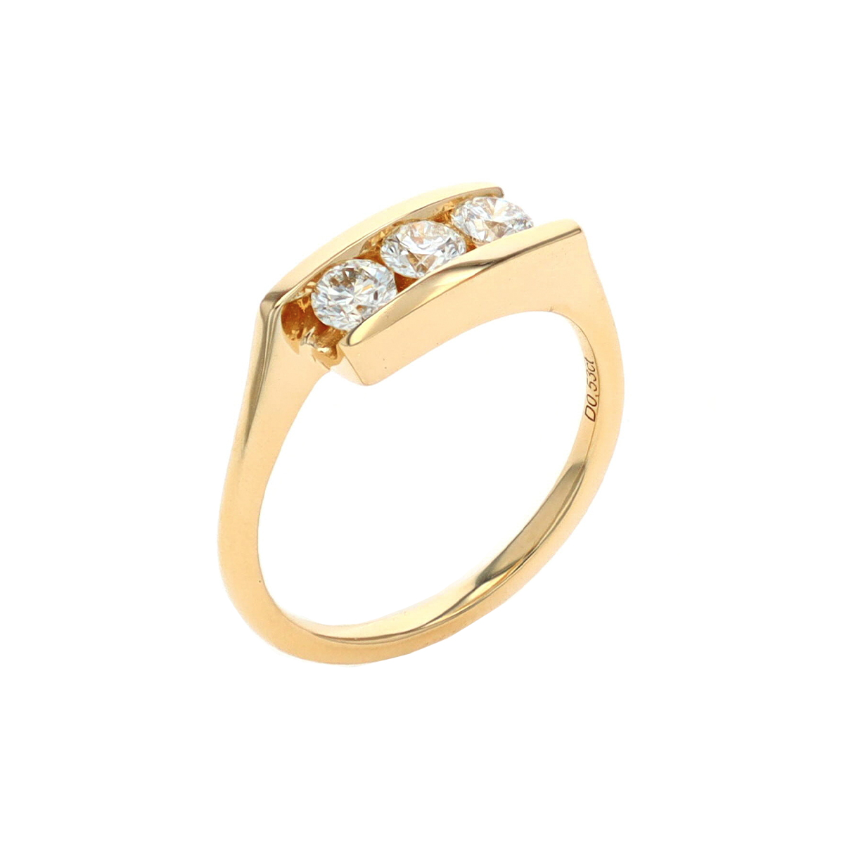14K Yellow Gold 3-Diamond Ring