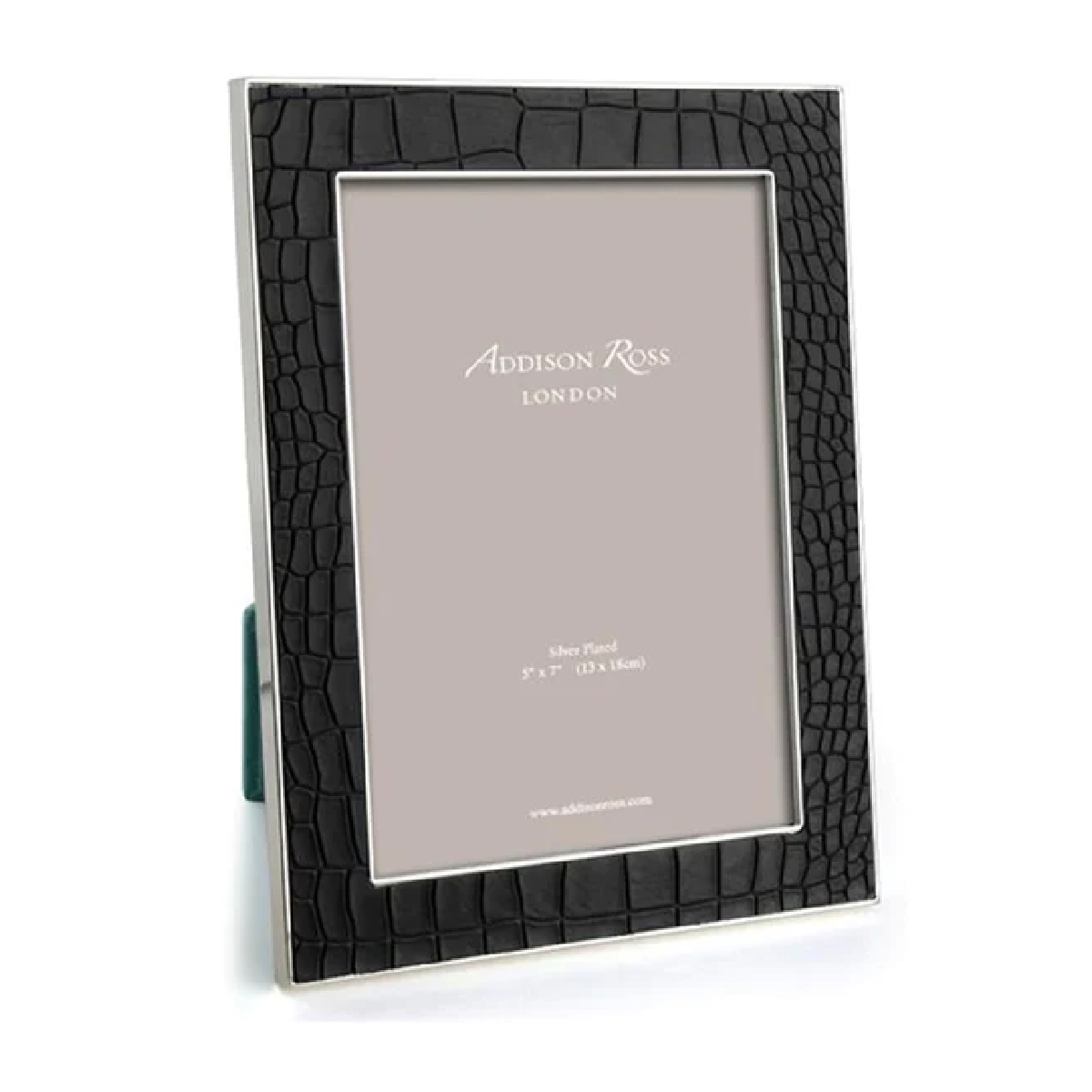 Addison Ross - Black Faux Crocodile & Silver 4x6 Frame