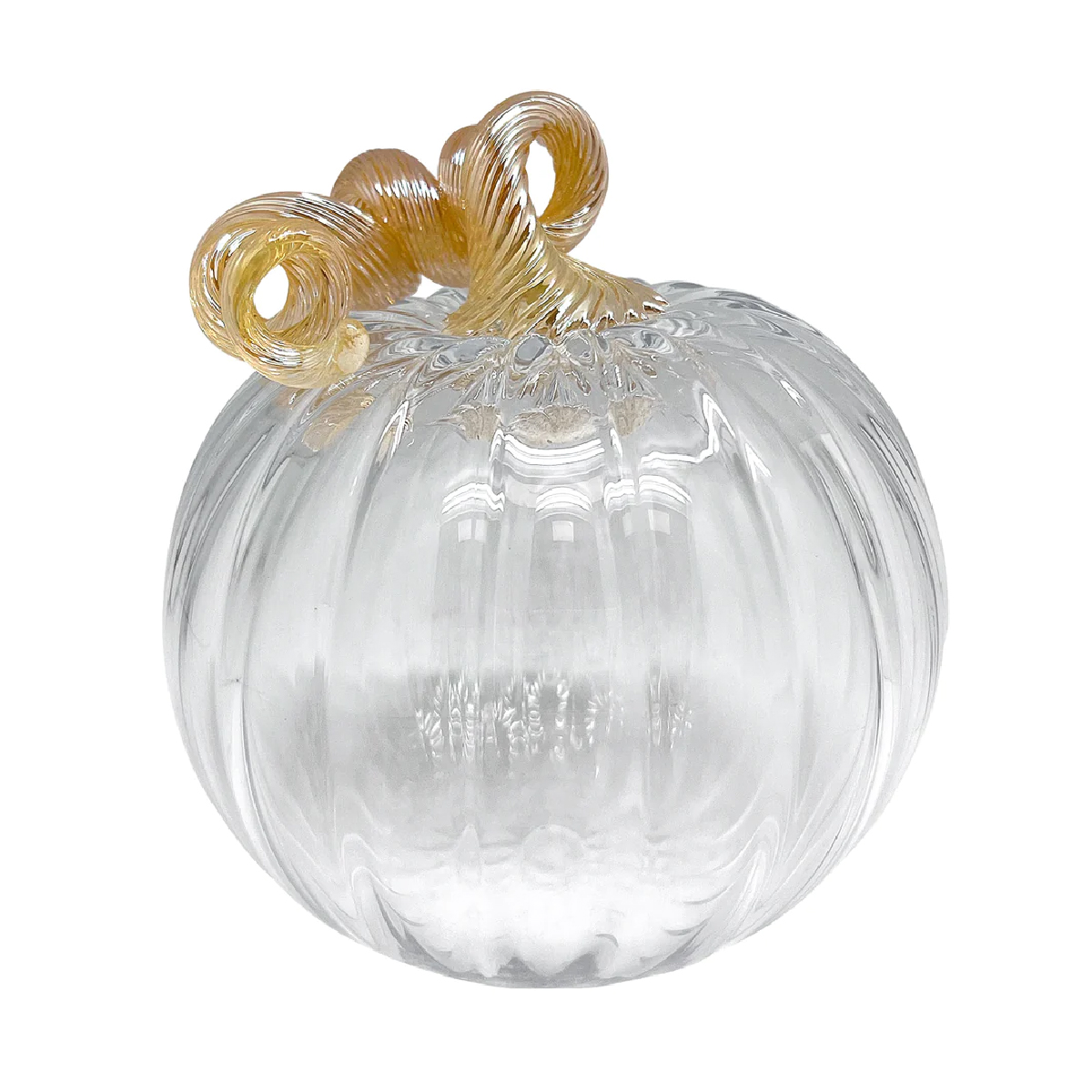 Mariposa - Large Clear & Gold Glass Pumpkin