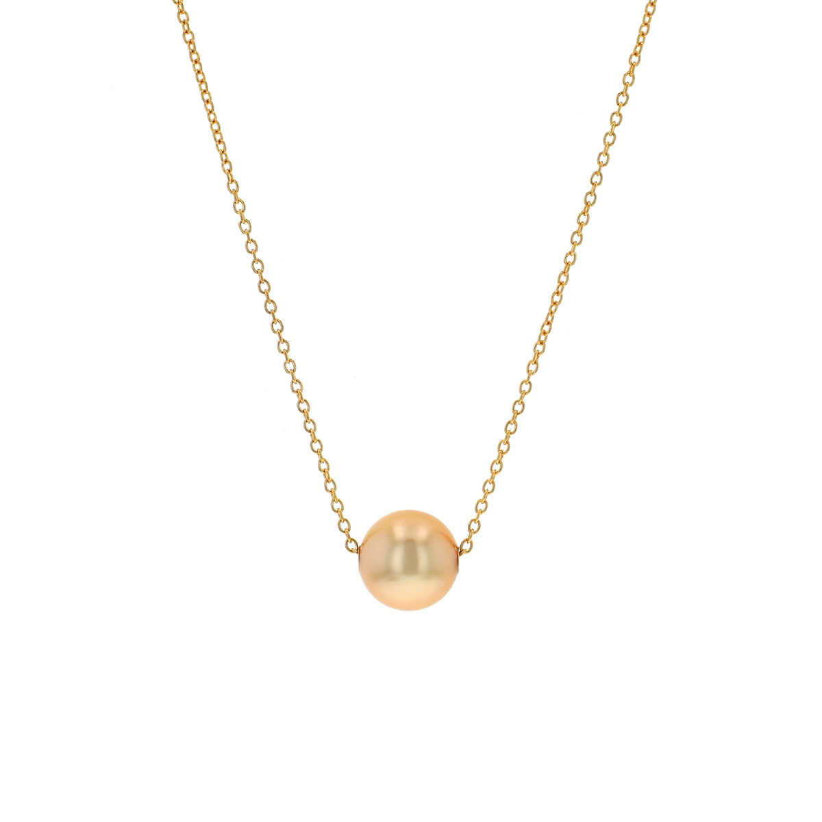 14K Yellow Gold Golden South Sea Pearl Necklace